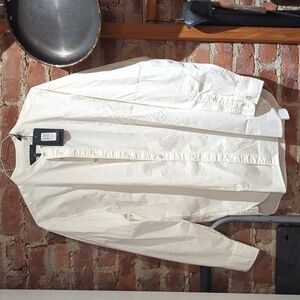 Rag and Bone white collarless dress shirt